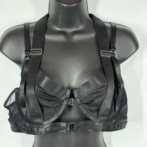 C24 --- AvidLove Black Strappy Harness Bra Size XL